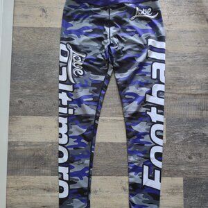 Leggins Sz XL "Love Baltimore Football" on Legs Black/Purple/Gray/White